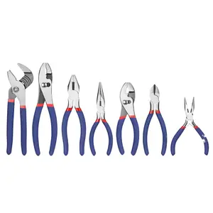 7-piece Pliers Set with Groove Joint, Long Nose, Slip Joint, Linesman, and Diagonal Pliers for DIY & Home Use