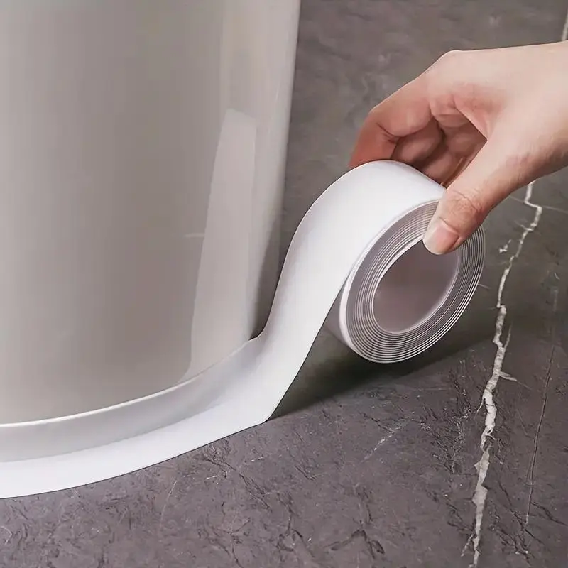 Self Adhesive Sealing Tape, 1 Count Waterproof Toilet Sealing Tape, Bathroom Sink Edge Sealing Tape, Home Supplies for Bathroom, Leak Proof Design Seal, Easily Install, Diy Friendly, Easy Installation, Versatile Use, Hydrophobic Sealant, Seal Protector
