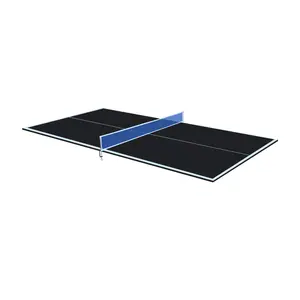 6*3ft Black Mid-Size Ping Pong Conversion Top Foldable & Portable Table Tennis Table Top for Indoor Games