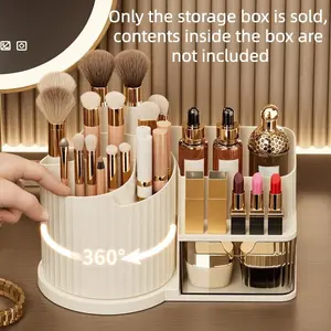 Plastic Luxury Makeup Brush Holder, Makeup Tool Organizer, Rotating Cosmetic Organizer, Cosmetics Organizer Storage, Desktop Rotatable Cosmetic Organizer Storage Box for Skincare Products, Elegant Design, Durable Material, Organizing Tool