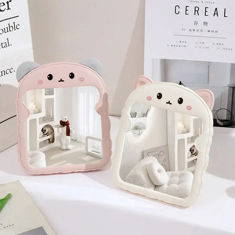 Portable Cute Animal Tabletop Mirrors - Kawaii Cute Decor for Bedroom Shelves, Ideal Gift for Home Supplies Enthusiasts, Vanity Setup
