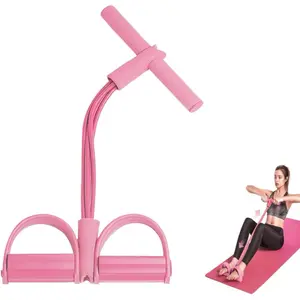 6 Tube Pedal Ankle Puller,Yoga Equipment,Multifunction Tension Rope,Natural Latex Fitness Bands for Strength Training, Tummy, Waist, Arm, Leg Slimming, Home Gym Exercise Equipment,Sit Up,Ab Training Auxiliary Device for Home Workout