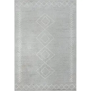 212 MAIN 8x10 ft. Gray Diamond Rectangular Area Rug, Contemporary Rugs, Machine-Woven, Neutral Tones, Soft Touch, Transitional Look, Living Room Decor, Diamond Motif, Rectangular Area Rugs