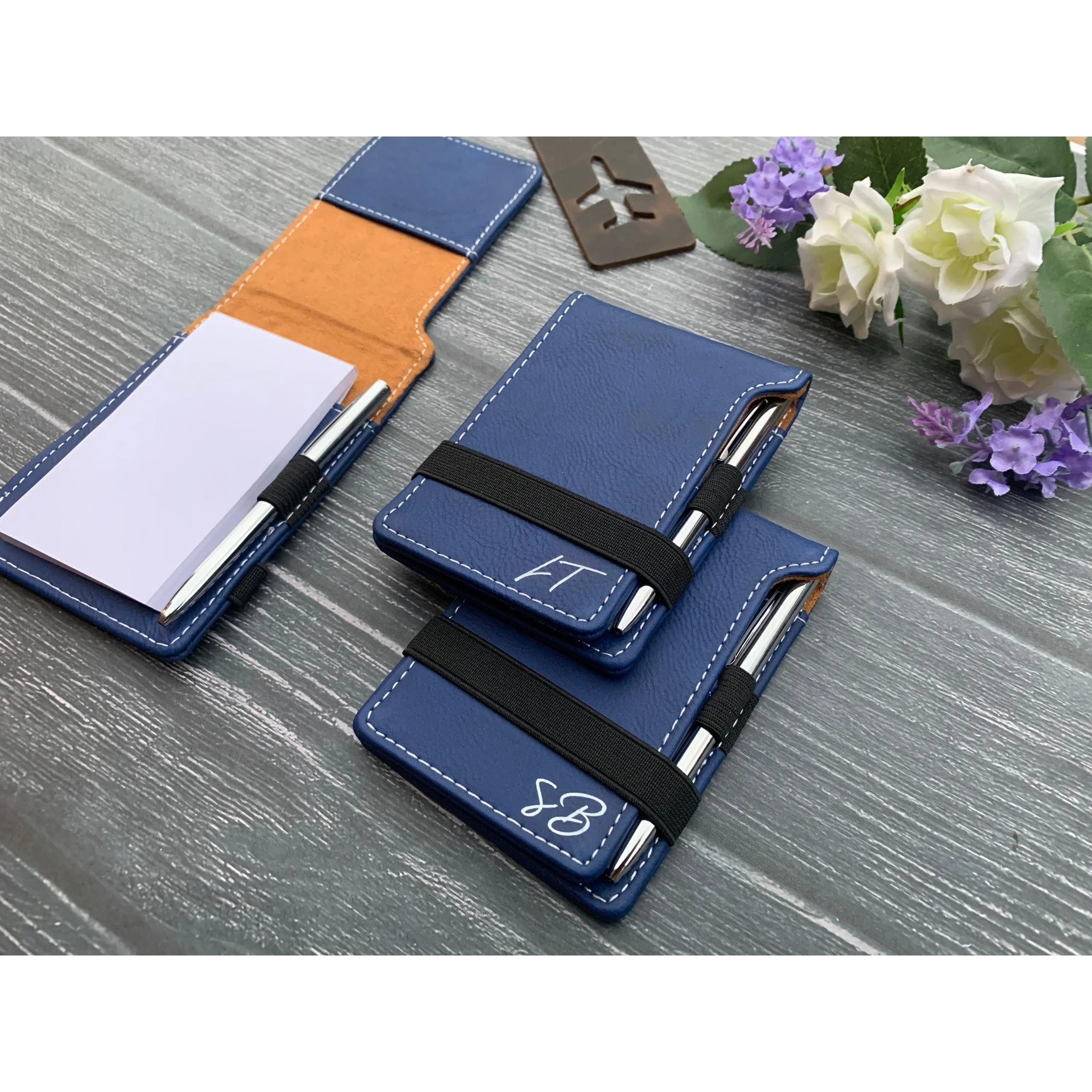 Personalized Leatherette Cover Compact Mini Notepad with Pen - 3.4in x 4.75in, Custom Engravings, Lined Pages, Mead Refills Compatible, Name Quote, Ideal Gift for Loved Ones