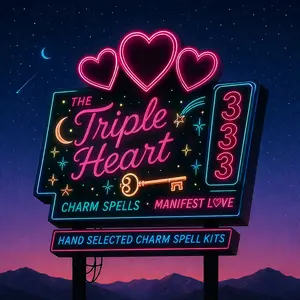 Triple Heart Love Manifestation Charm Kit -  7 Hand Selected Charms for Attraction, Romance and Spellwork