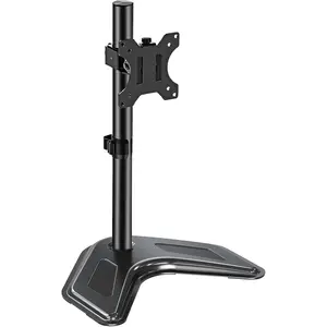 Single Monitor Stands Fits 13-32 inch/17.6 lbs Screen, Free-Standing Computer Monitor Mount, Monitor Desk Stand with Adjustable Height/Tilt/Swivel/Rotation, VESA Monitor Stand 75x75 100x100