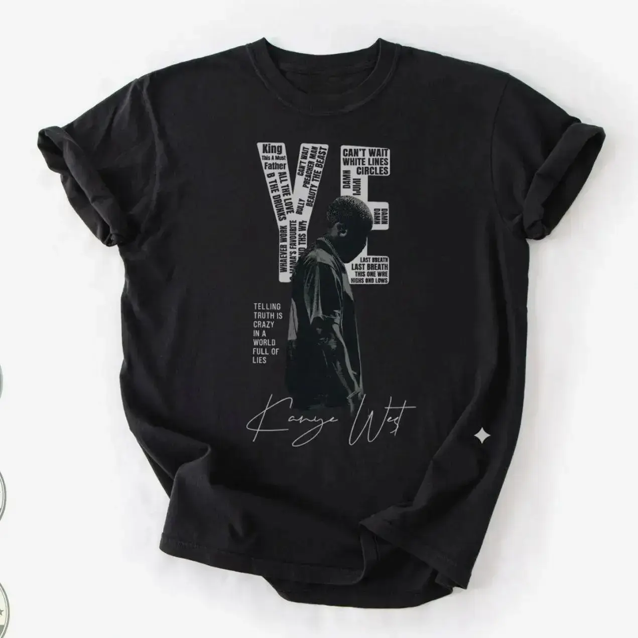 Vintage 90s Bootleg Graphic Style T-Shirt,  Kanya West Retro Shirt, Kanya West Rapper Shirt, Unisex Heavy