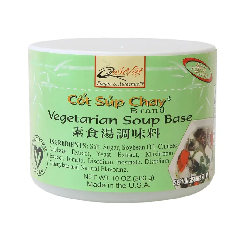 Quoc Viet Foods Natural Mushroom Soup Base - 10oz Vegan, Gluten-Free, Low-Salt Vegetarian Cooking Staple (Broth & Gravy Essential)
