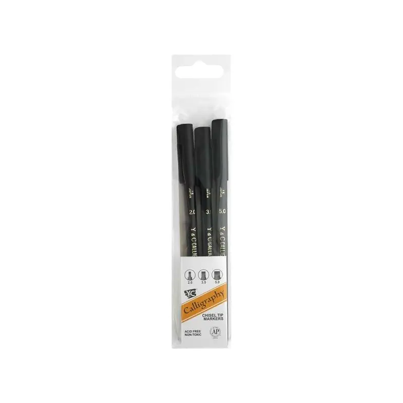 Yasumoto Calligraphy Chisel Tip Marker set of 3