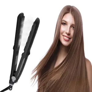 Women Flat Iron Salon Anti-scalding Hair Straightener Steam Ceramic Heating 2 in 1 Hair Curler ElectricHair Styler Tools