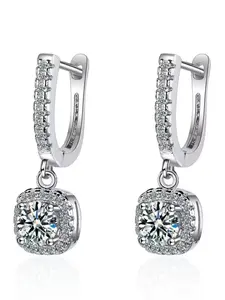 Elegant Fashion Luxe Square Zircon Earrings, Women's Stylish Accessories, Classic Full Diamond Earrings, Perfect Gift for Birthday, Mother's Day, Valentine's Day