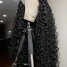 Bling Hair Transparent Brazilian 13x6 Deep Wave Lace Front Human Hair Wigs For Women 180 Density HD 13x6 Kinky Curly Lace Frontal Wigs 36 38 Inch Natural Black Color Preplucked Hairline Wigs