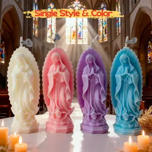 1pc Virgin Mary Scented Candle, Home Decor Ornament, Multi-Color Aromatherapy Candle, Finished DIY Candle Mold, Gift Idea