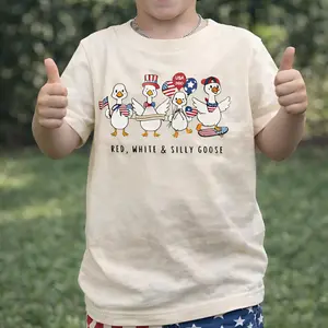 Youth and Adult Red White Silly Goose Shirt, USA 250 Patriotic Toddler Tee, 4th July Outfit, 4th Of July Youth Tees, USA Patriotic Boys Shirts, Independence Day tee, Youth Clothing, holiday outfit, birthday gift, summer outfit, outdoor apparel