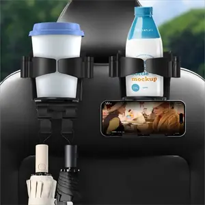 Car Seat Cup Holder Backseat Organizer Set With Multi Function Hooks Creative Drink Mount And Phone Holder Universal Vehicle Accessory, Car Cup Holders