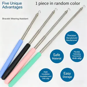 Women's Jewelry Helper Tool, Non-Slip Handle Adjustable, Easy Self-Adjusting Bracelet Necklace Watch Holder, Essential Accessory