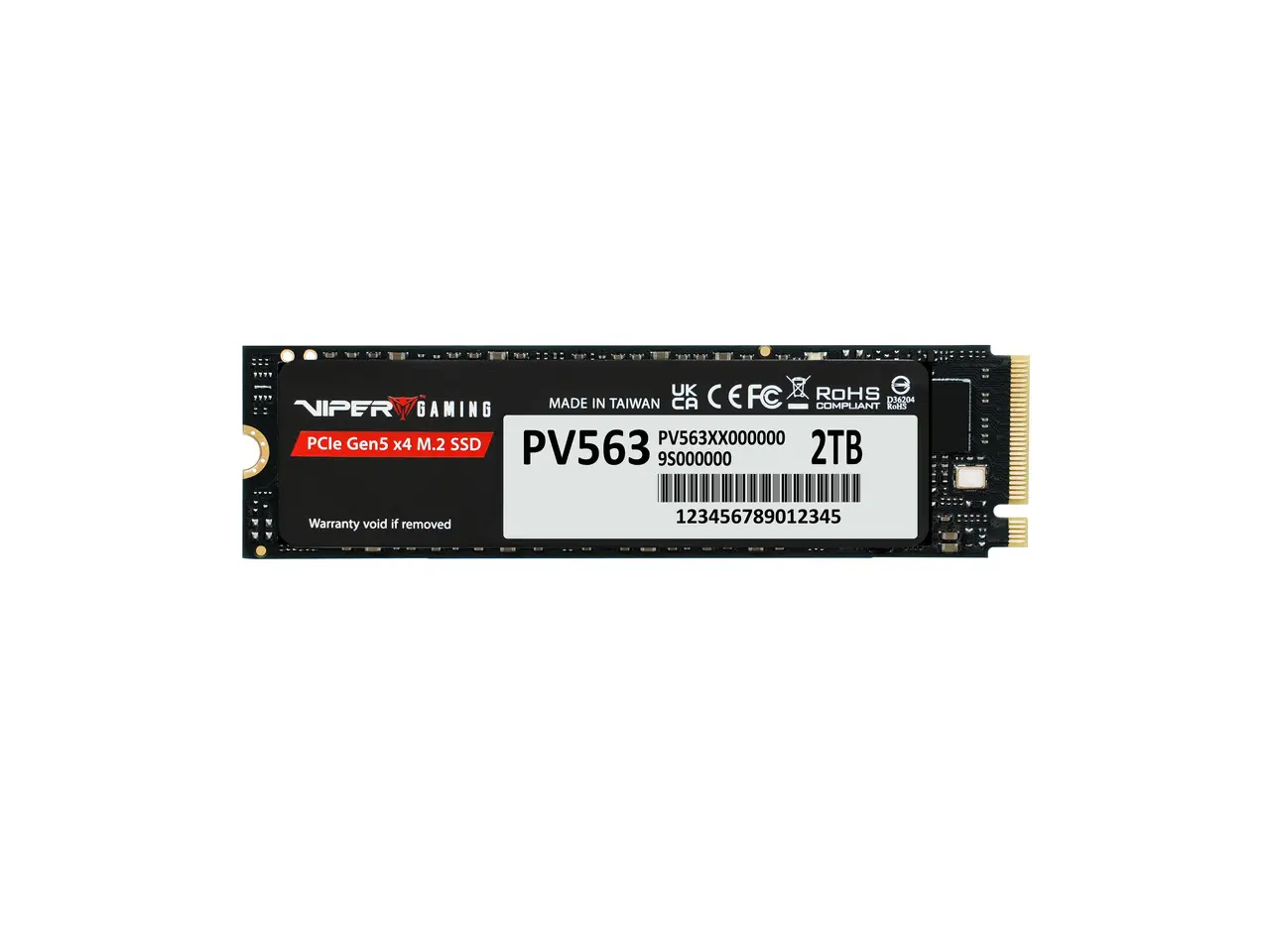 Patriot VIPER PV563 M.2 2280 2TB PCI-Express 5.0 x4 3D NAND TLC Internal Solid State Drive (SSD) PV563P2TBM28H