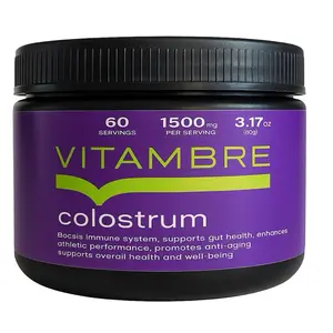 Vitambre Colostrum Healthcare Capsule 1500mg Non-GMO Gluten-Free Immune Support Gut Health Skin Radiance Edible Vitamin Supplement