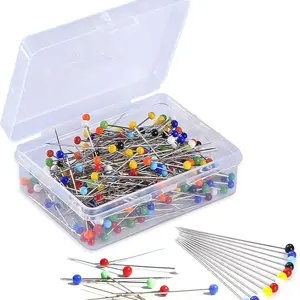 🧵100PCS Sewing Pins for Fabric with Pearlized Colored Heads | Premium Straight Pins for Quilting, Sewing, Corsage, DIY Crafts & Dressmaking Supplies