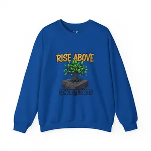 Rise Above Concrete Roots Sweatshirt | Tree Graphic Crewneck