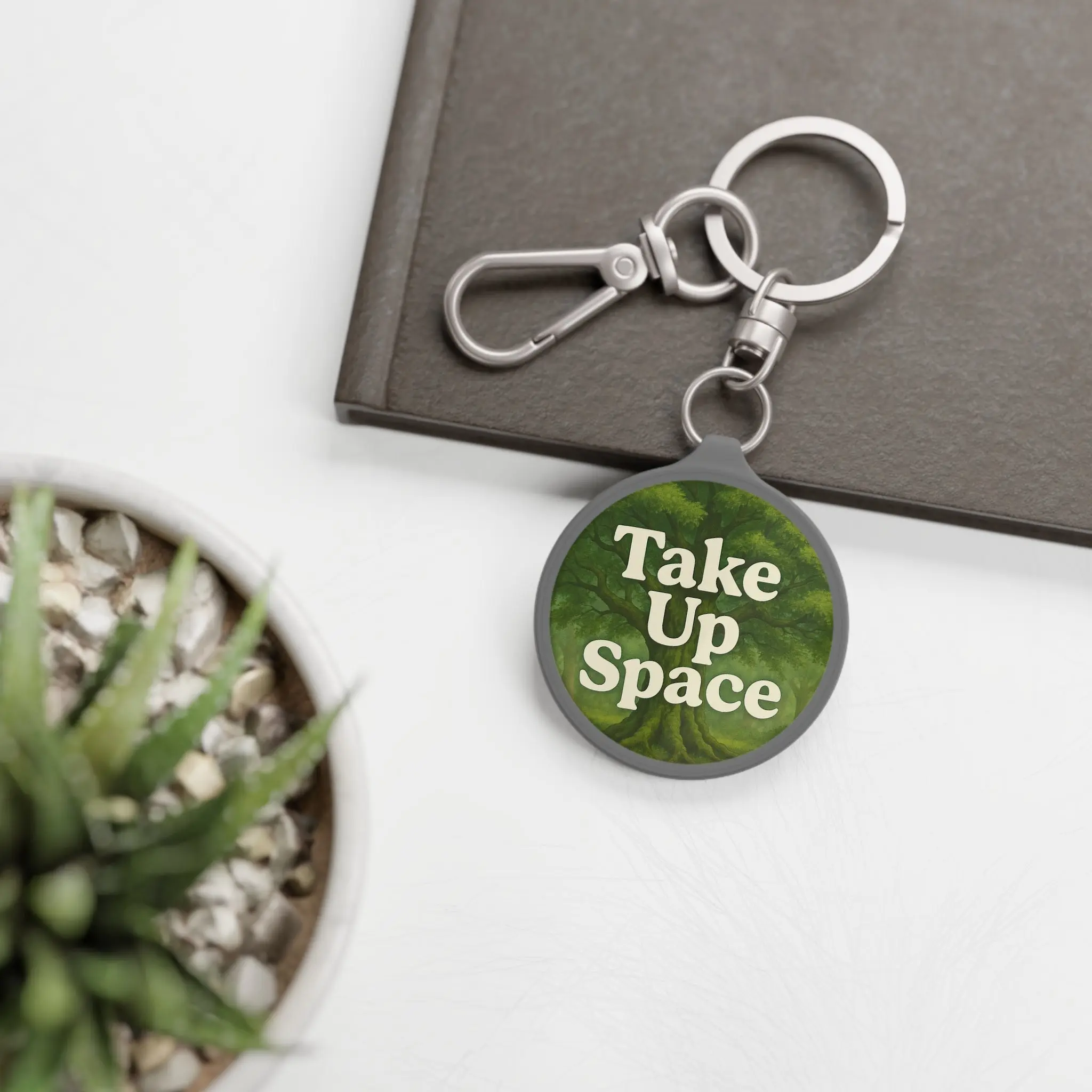 Take Up Space Tree Keychain | Forest Affirmation Keyring