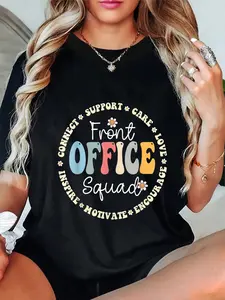 Retro School Secretary Admin Appreciation Front Office  T-Shirt Cotton Shirt