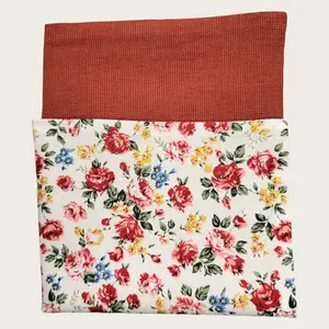Ivory Brick Red Floral Reversible Pocket Square