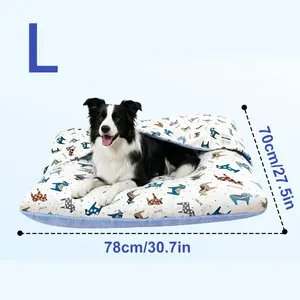 L size for  animals Summer Breathable Dog Bed Washable Pet Mattress for All Seasons Cute Animal Patterns Soft and Comfortable Non-Slip Bottom Removable Cover Indoor Cat Bed for all-Weather Dog Crate Mat
