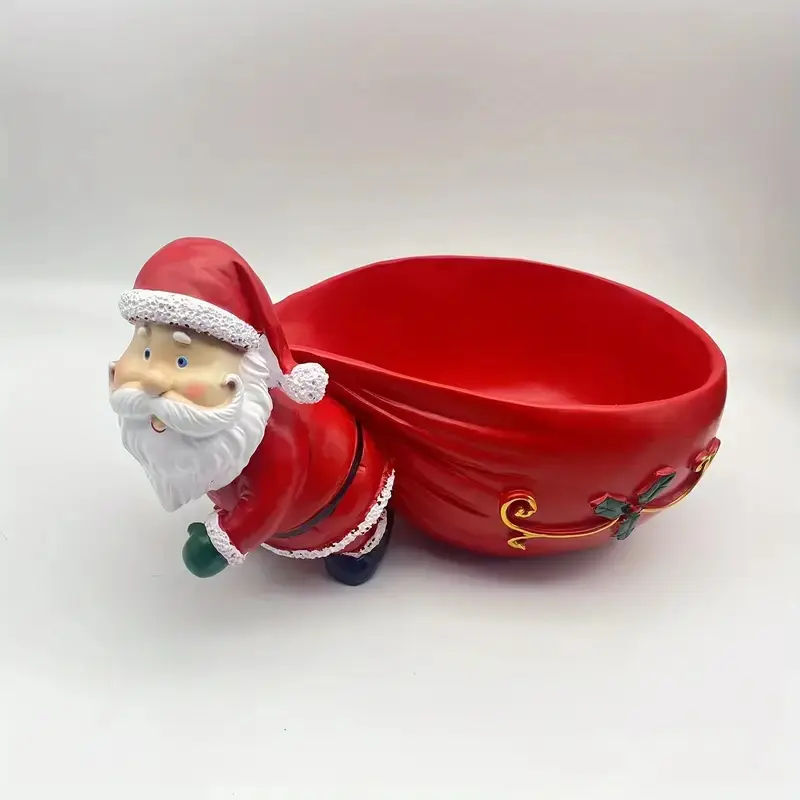 Christmas Santa Resin Figurine with Bag, Multifunctional Home Decor for Living Room Bedroom Hallway, Holiday Decoration Collection