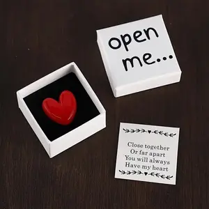 1pc Charming "Open Me" Surprise Gift Box with Resin Heart and "I Love You" Message Card – Perfect for Birthdays, Weddings, Anniversaries, Valentine'S Day, and Special Occasions Anniversary Party Gift
