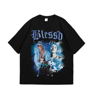 Blessd Classic Streetwear T-Shirt, Latin Trap Reggaeton Graphic Tee El Bendito Style, Urban Music Fans Unisex Shirt for Men Women, Vintage Hip Hop Outfit Casual Concert Everyday Wear