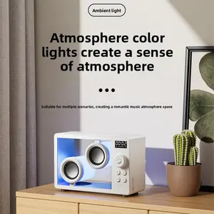 Portable transparent Bluetooth speaker with ligth, desktop computer subwoofer, home speaker atmosphere desktop Bluetooth speake