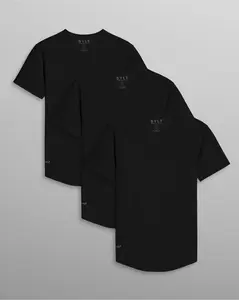 3-Pack - Drop-Cut: LUX TShirt for Men - Fitted Crewneck Tee with 4-Way Stretch & Wrinkle-Resistant Fabric - Menswear Streetwear