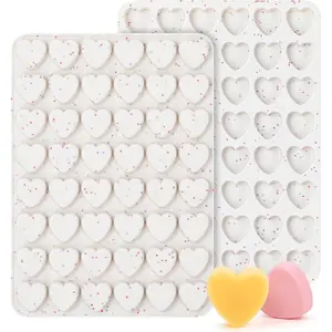 1 Inch Mini Heart Shaped  Molds for , Candy, , Soap (Set of 2, Cream)