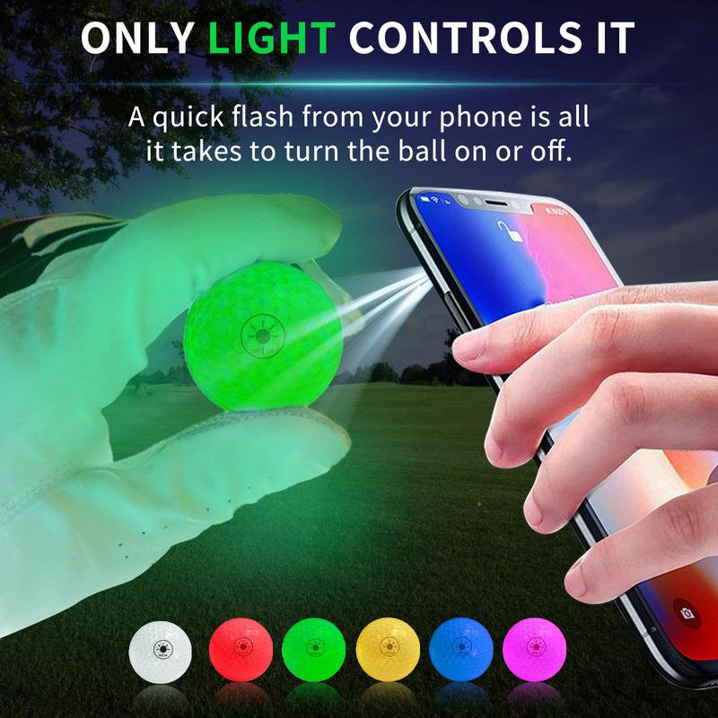 Glow in The Dark Golf Balls Light up Led Golf Balls Night Golf Gift Sets for Men Kids Women 6 Pack