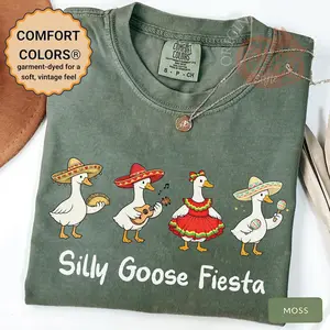 Silly Goose Fiesta Shirt, Cinco De Mayo Goose Tee, Funny Goose Taco Party Shirt, Comfort Colors Teacher Fiesta Top