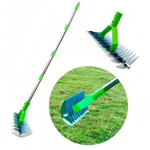 Lawn Thatch Rake, Grass Rake, Leaf Rake, Garden Weed Removal Tool, Soil Loosening Cultivator, Lawn Care Equipment