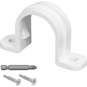 20 Set PVC Conduit Pipe Strap Clamps Φ20 MM (SCH 1/2 IN), Two Hole Plastic Pipe Fixing Clips