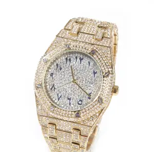 Silver Diamond Dial 41mm Oval Bezel Gold & Silver Diamonds Luminous Mechanical Watch with Diamond Bracelet