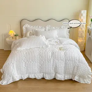 seersucker plaid Duvet Cover Queen Size, Duvet Cover Set, Soft & Comfortable cute Design Bedding for Decoration, Machine Washable Comforter Cover for All Seasons,Includes 1 Duvet Cover & 2 Pillow Shams