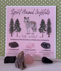 Spirit animal crystal gift set - The Wolf