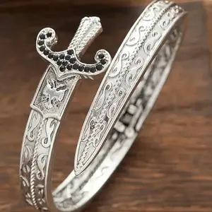 1 Piece Punk Gothic Geometric Open Sword Bracelet Couple Gift Men's Hip Hop Accessories