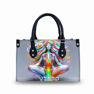 Virgo Zodiac Purse - Colorful Mermaid Design with Black Handles and Secure Fasteners