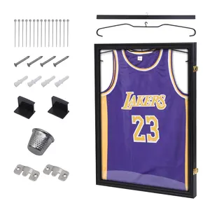Jersey Frame, Jersey Display case, t-Shirt Frame, Jersey Frame Display case, 98% UV Protection, Acrylic, with Hangers, for Baseball, Football, Soccer, Basketball (1 Pack)