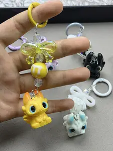 Cartoon little flying dragon plush keychain cute key holder for car bag pendant key chain ins creative small gift Keychain For Bags