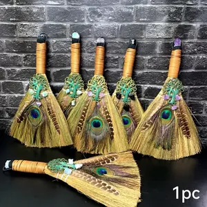 1 Crystal Magic Broom, Mini Broom |   Witchcraft Tools, Altar Supplies, Witch'S Broom, Birthday Gift, Halloween Gift