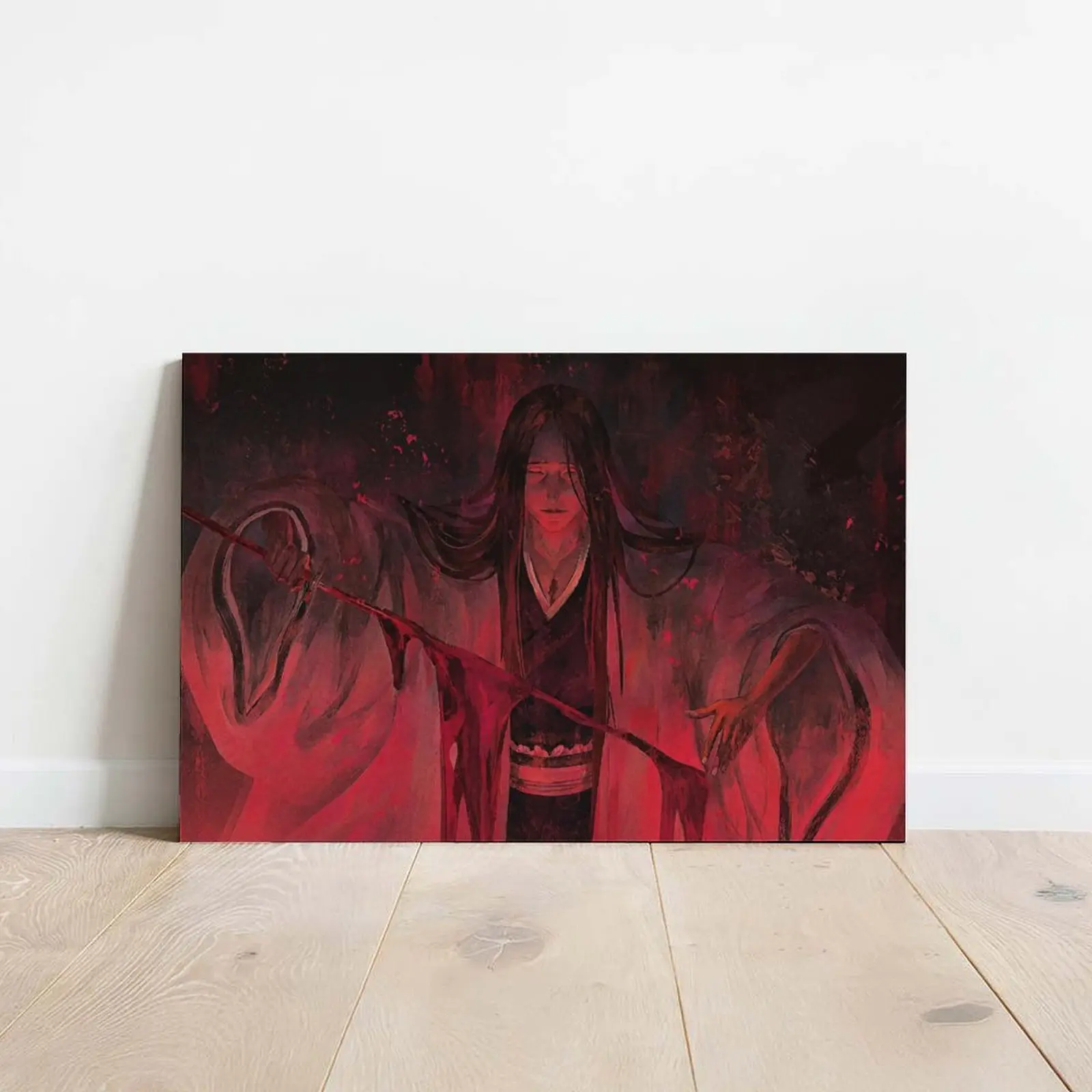 Bleach Unohana Inspired Canvas Painting Retsu Yachiru Poster Prints Shonen Manga Thousand Year Blood War Crimson Liquid Art Graphics Print Home Office Studio Lounge Background Decor Picture Room Backdrop