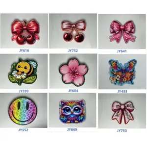45pcs Cherry, Flower and Butterfly Acrylic Flatbacks for Badge Reels or DIY Keychains Pendant