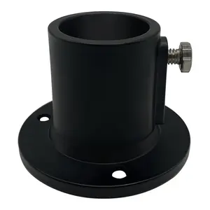 Poolzilla Deck Anchor Flange, High Grade Cast Aluminum in Matte Black, Diameter: 1 1/2"
