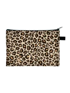 Durable Leopard Print Makeup Bag, Fashionable Cosmetic Storage, Travel Cosmetic Bag, Perfect Gift for Her, Ideal Daily Use, All Seasons, Handheld Cosmetic Pouch
